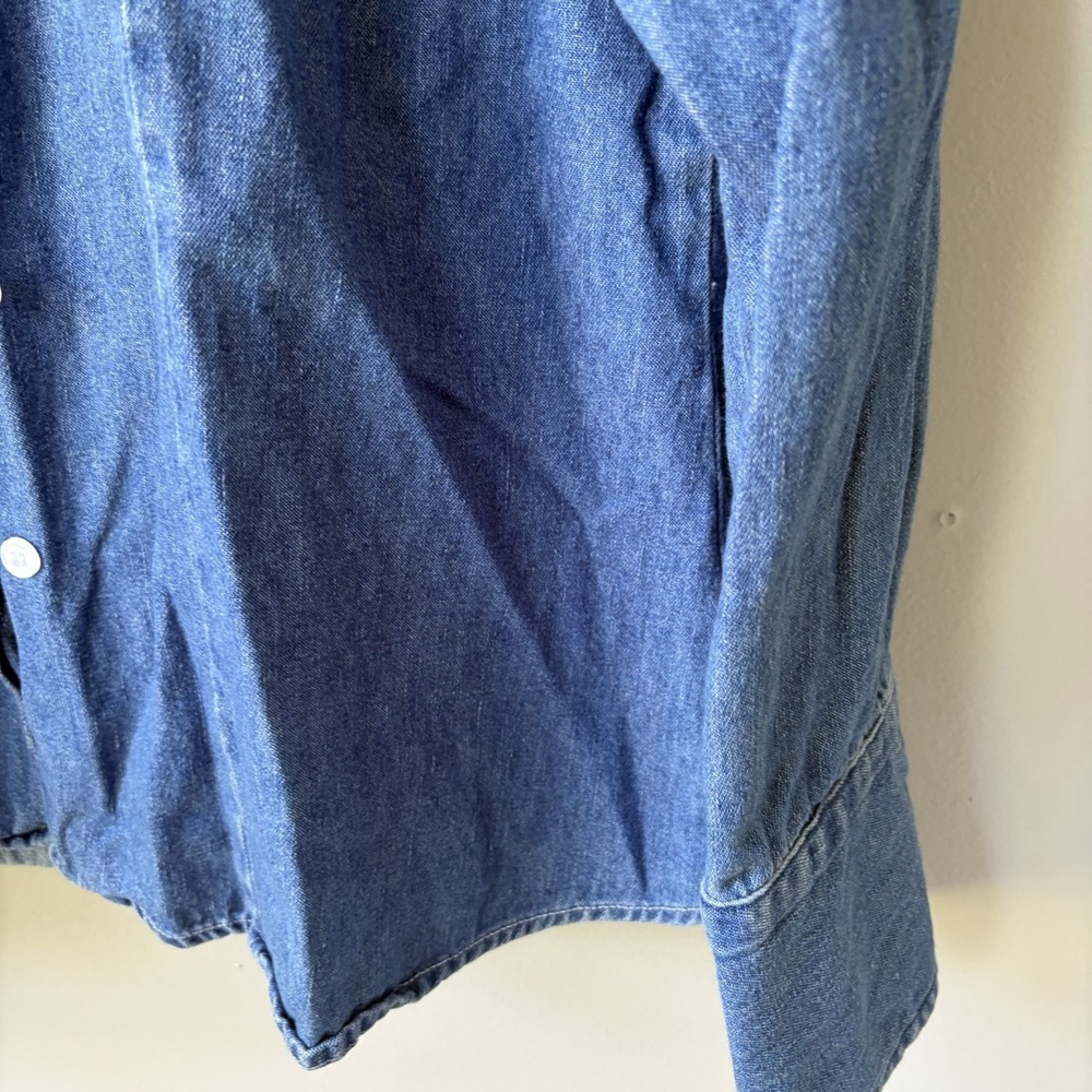 Mountain Lake Womens Denim Button Down Shirt Medium Wash 100% Cotton Size XL - Picture 7 of 10